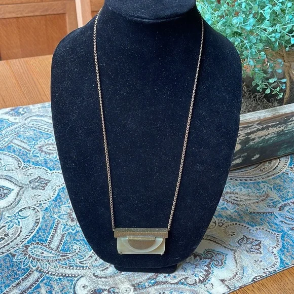 Silpada Brass horn or stone Eclipse pendant on copper brass chain - Picture 6 of 9